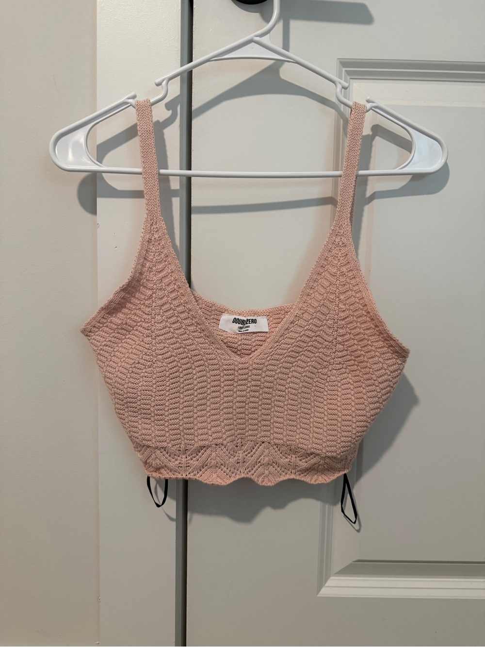 Double Zero Pink Knit Cropped Tank Top